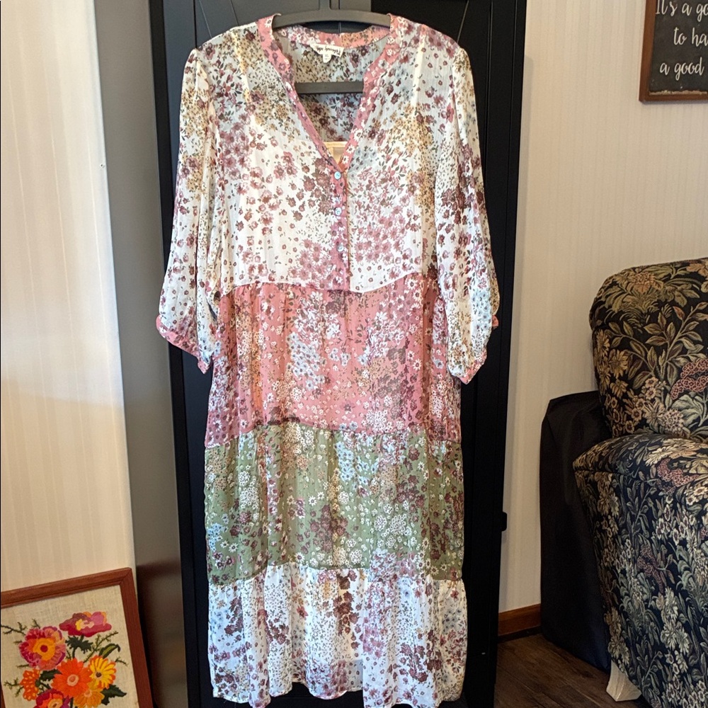 Bohemian Floral Patchwork Dress